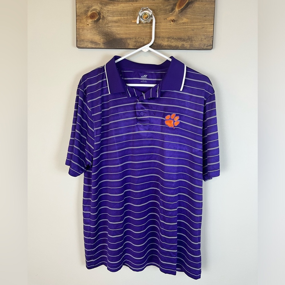 J. America Clemson Tigers polo shirt size large EUC